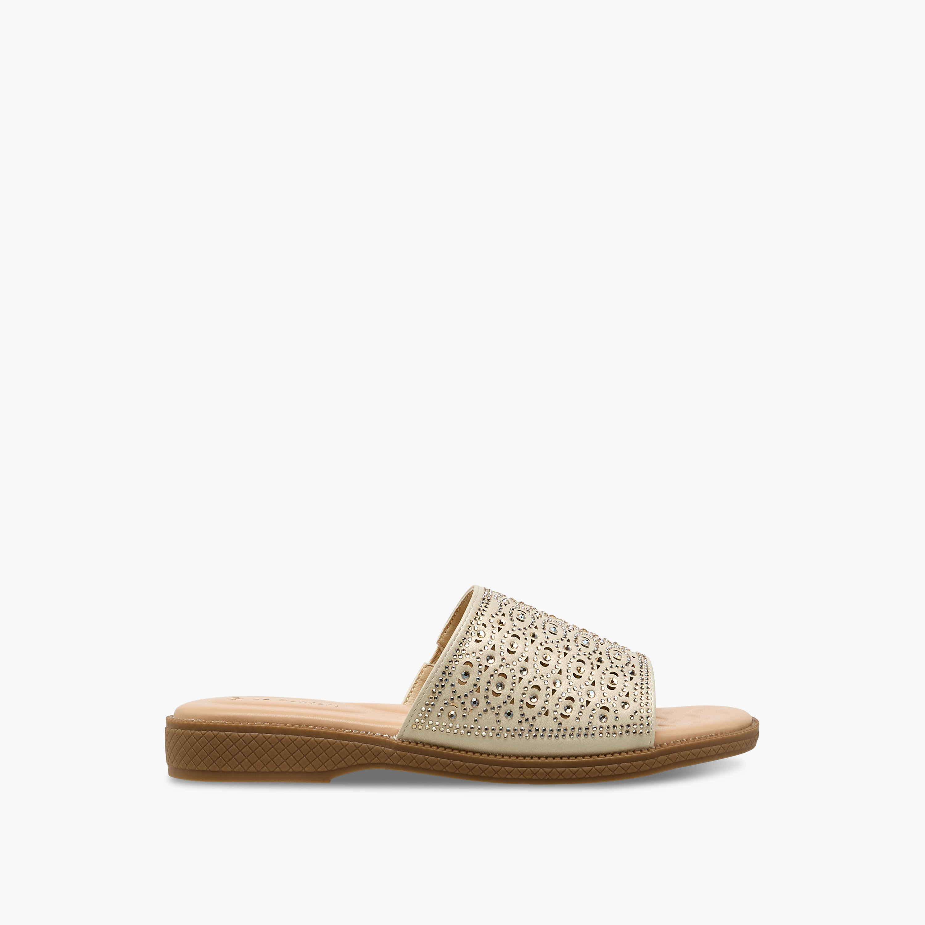 Le Confort Women Perforated Embellished Slip-On Sandals-women-shoes-flats-sandals-image-3