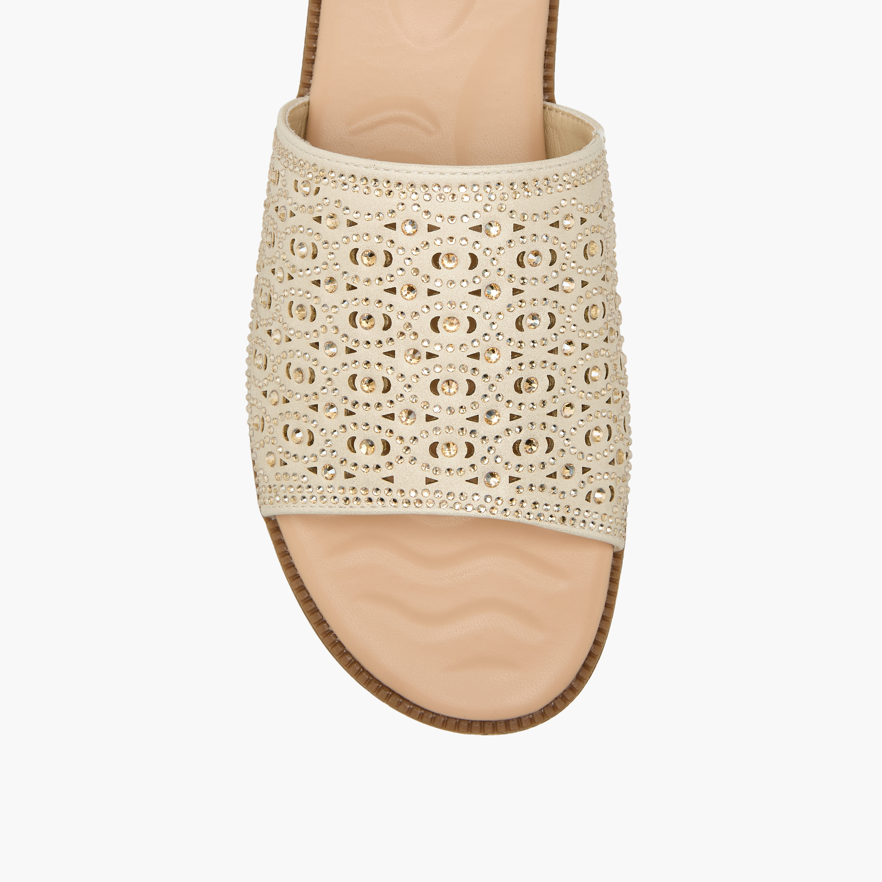 Le Confort Women Perforated Embellished Slip-On Sandals-women-shoes-flats-sandals-image-4