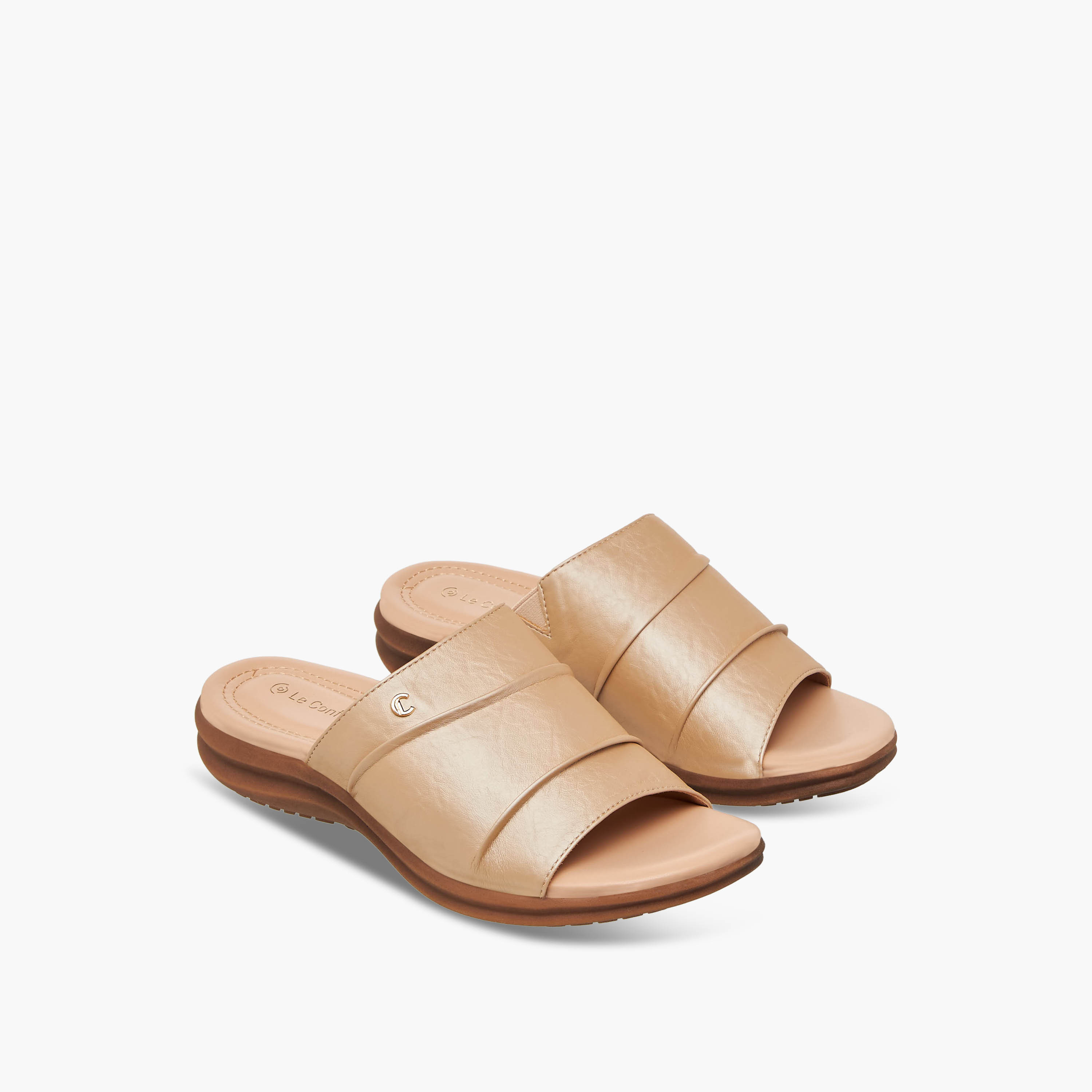 صندل ميتاليك سهل الارتداء للنساء من لو كونفورت-women-shoes-flats-sandals-image-1
