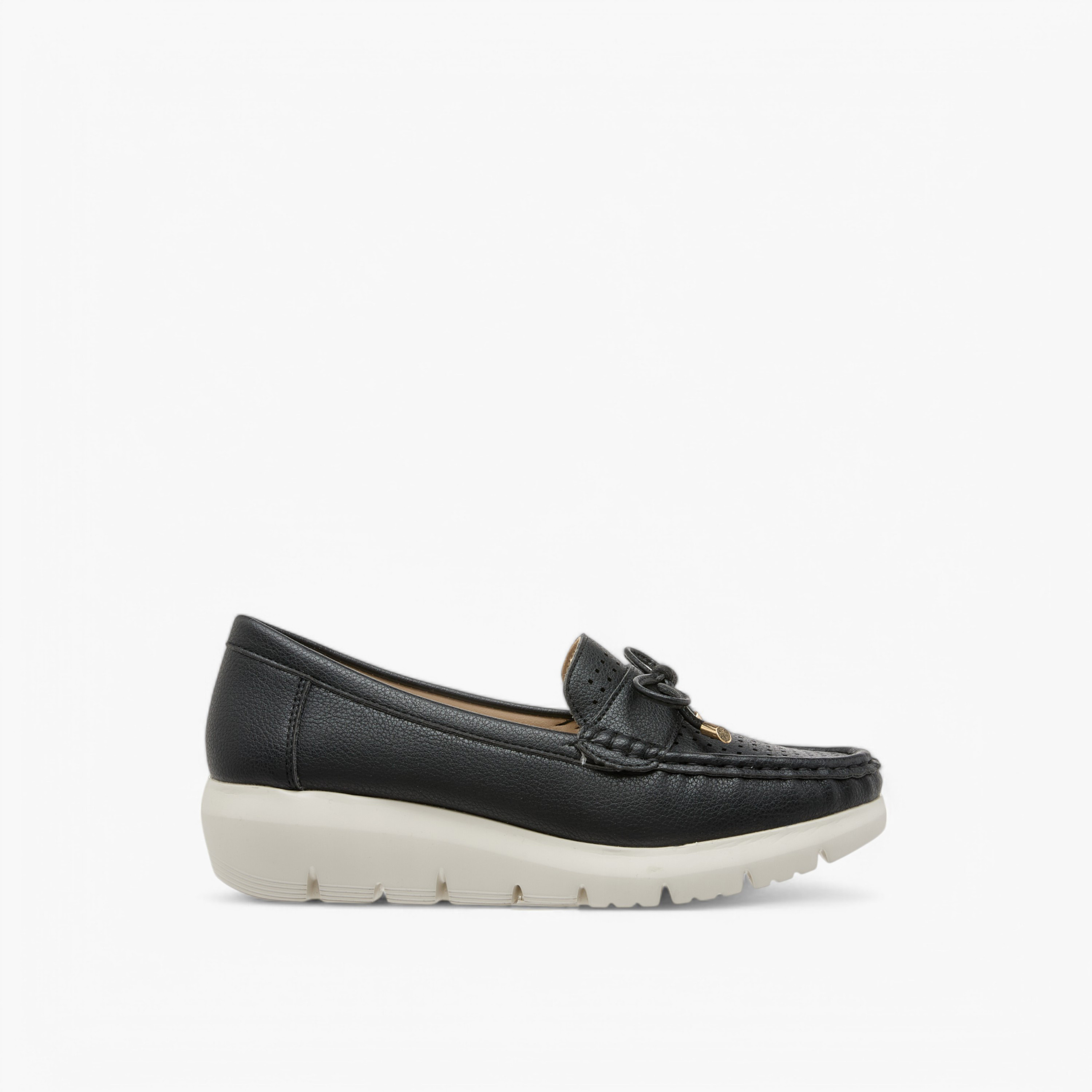 Le Confort Bow Accent Slip-On Comfort Moccasins with Wedge Heels-women-shoes-heels-image-3