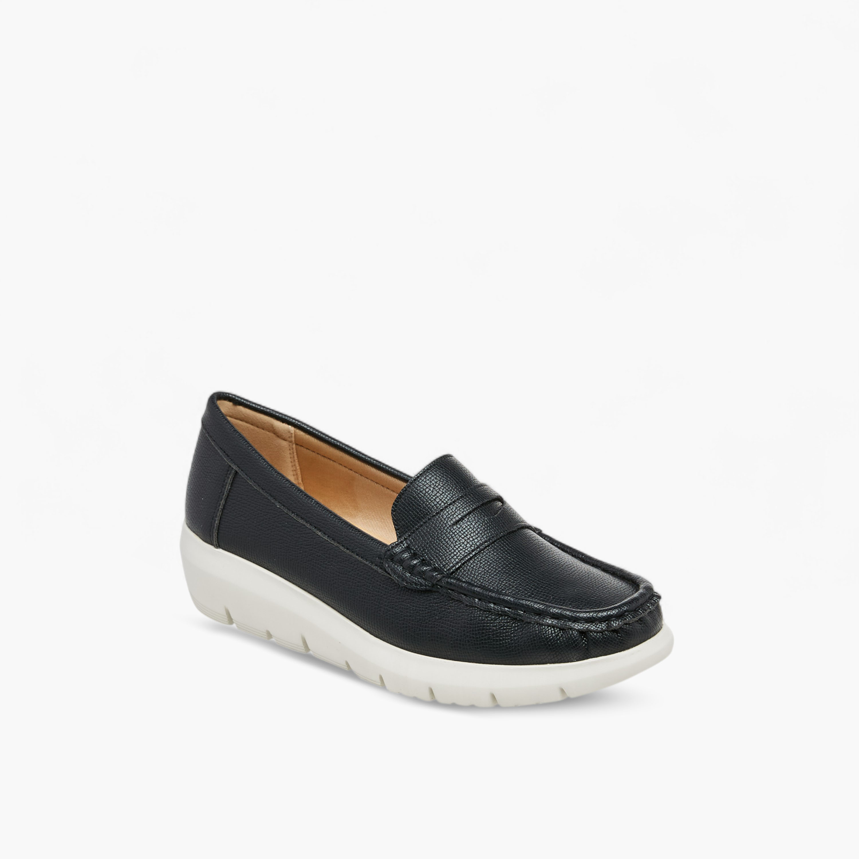 Le Confort Solid Slip-On Comfort Loafers with Wedge Heel-women-shoes-heels-image-2