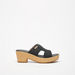 Le Confort Weave Textured Open Toe Slide Sandals with Wedge Heels-Women%27s Heel Sandals-thumbnailMobile-1