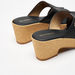 Le Confort Weave Textured Open Toe Slide Sandals with Wedge Heels-Women%27s Heel Sandals-thumbnail-3