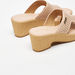 Le Confort Weave Textured Open Toe Slide Sandals with Wedge Heels-Women%27s Heel Sandals-thumbnail-3