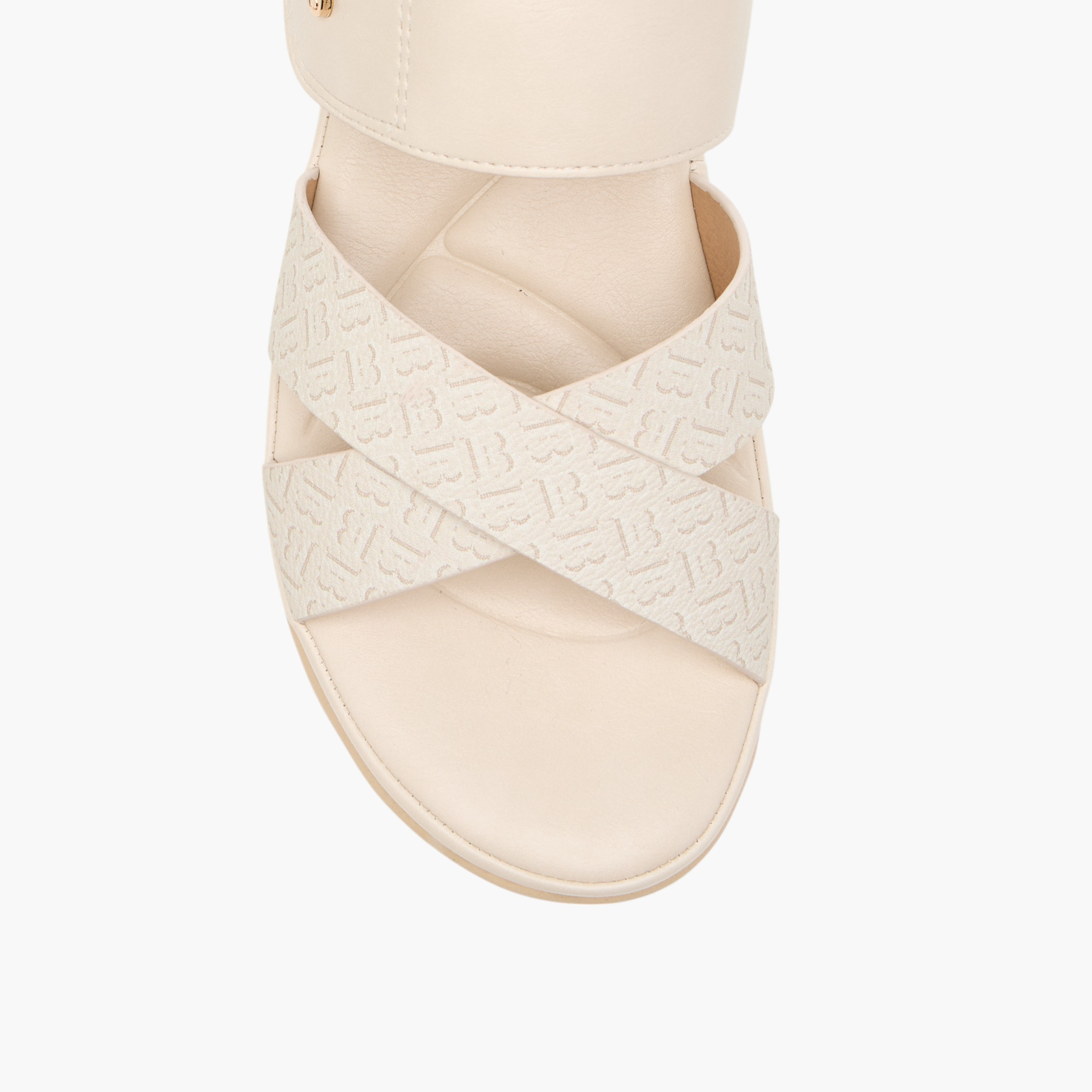 Flora Bella Monogram Print Slip-On Sandals with Wedge Heel-women-shoes-sandals-heeled-image-4