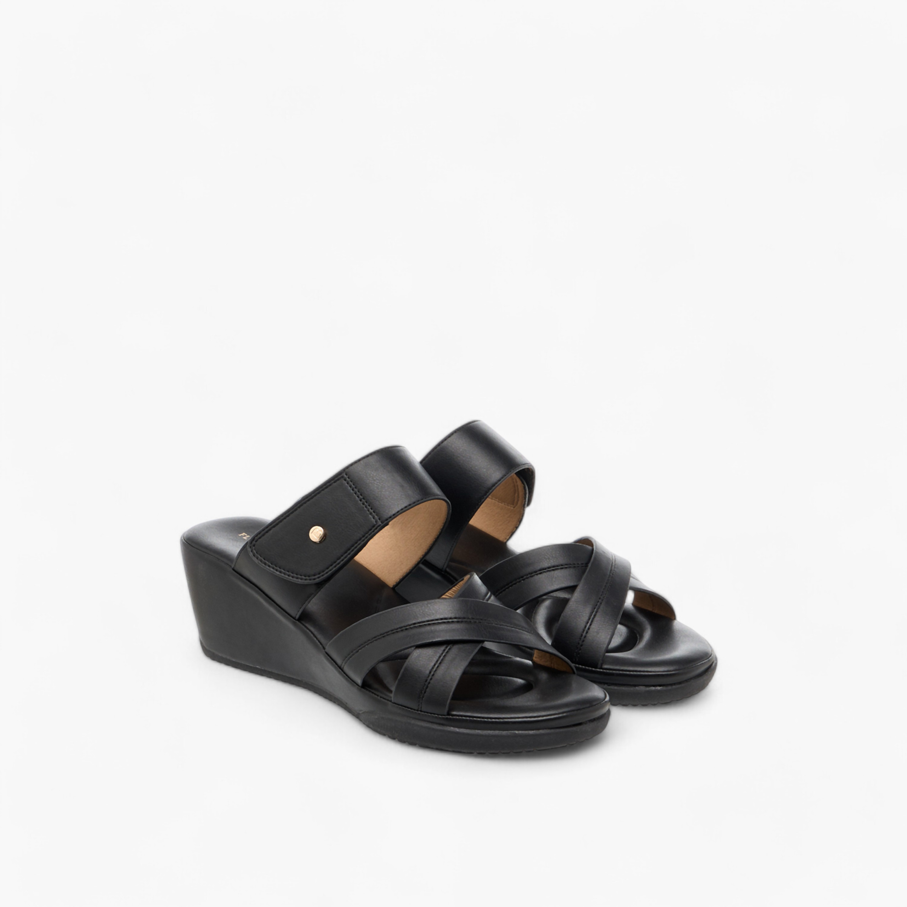 Flora Bella Textured Slip-On Comfort Sandals with Wedge Heel-women-shoes-sandals-heeled-image-1
