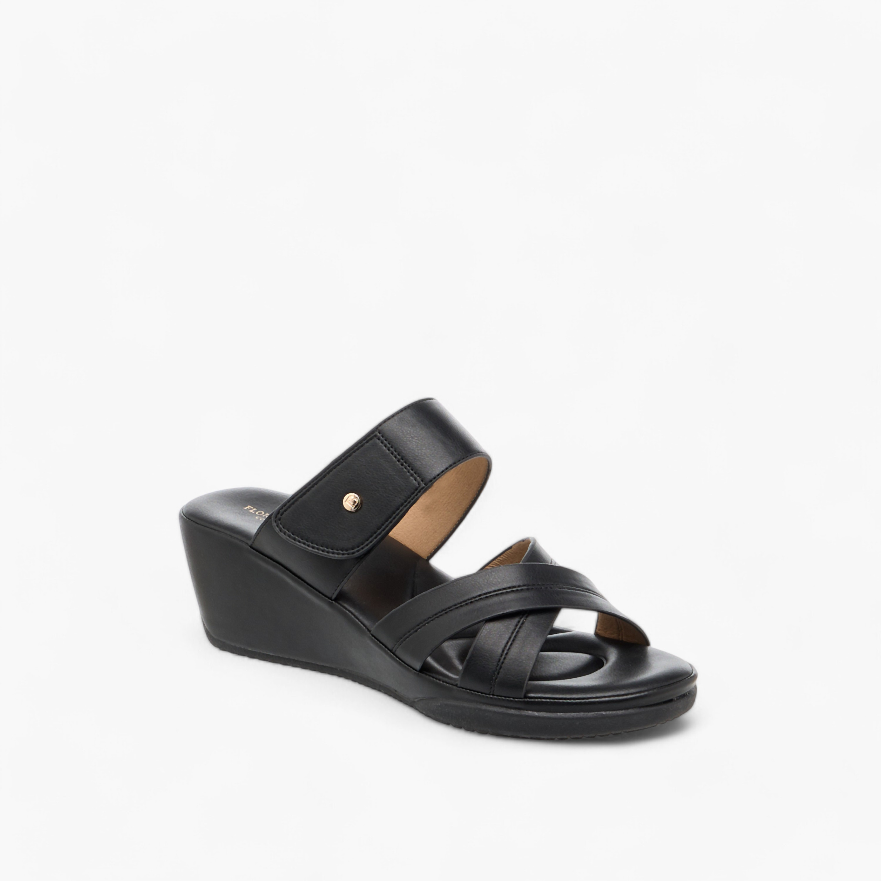 Flora Bella Textured Slip-On Comfort Sandals with Wedge Heel-women-shoes-sandals-heeled-image-2