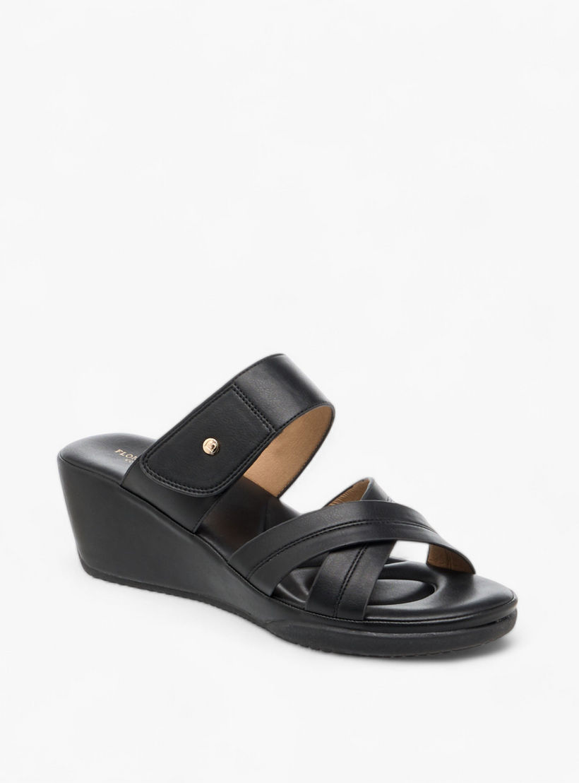 Flora Bella Textured Slip-On Comfort Sandals with Wedge Heel-women-shoes-sandals-heeled-image-2