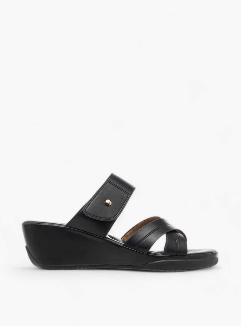 Flora Bella Textured Slip-On Comfort Sandals with Wedge Heel-women-shoes-sandals-heeled-image-3