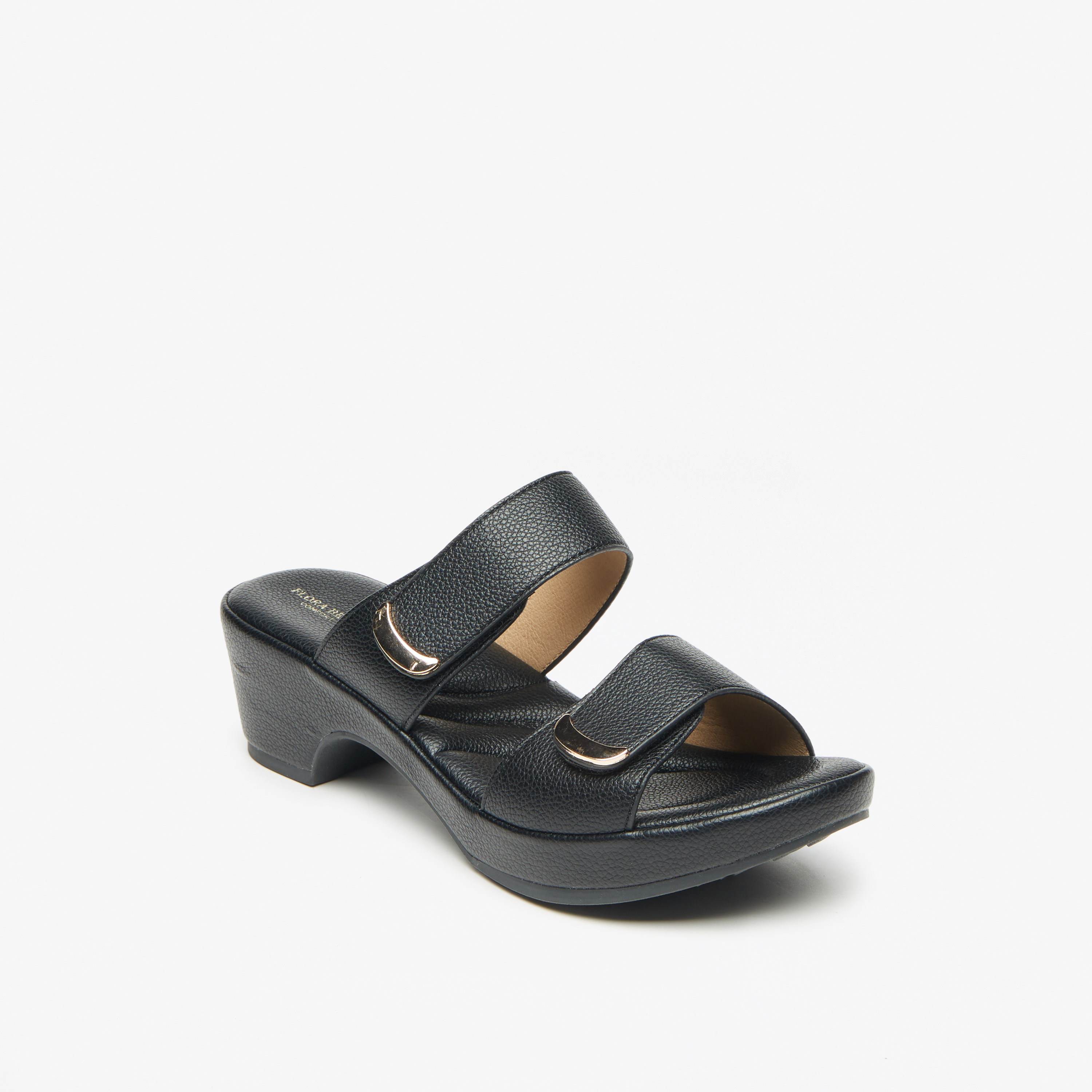 صندل بارز الملمس سهل الارتداء بكعب سميك من فلورا بيلا-women-shoes-sandals-heeled-image-1