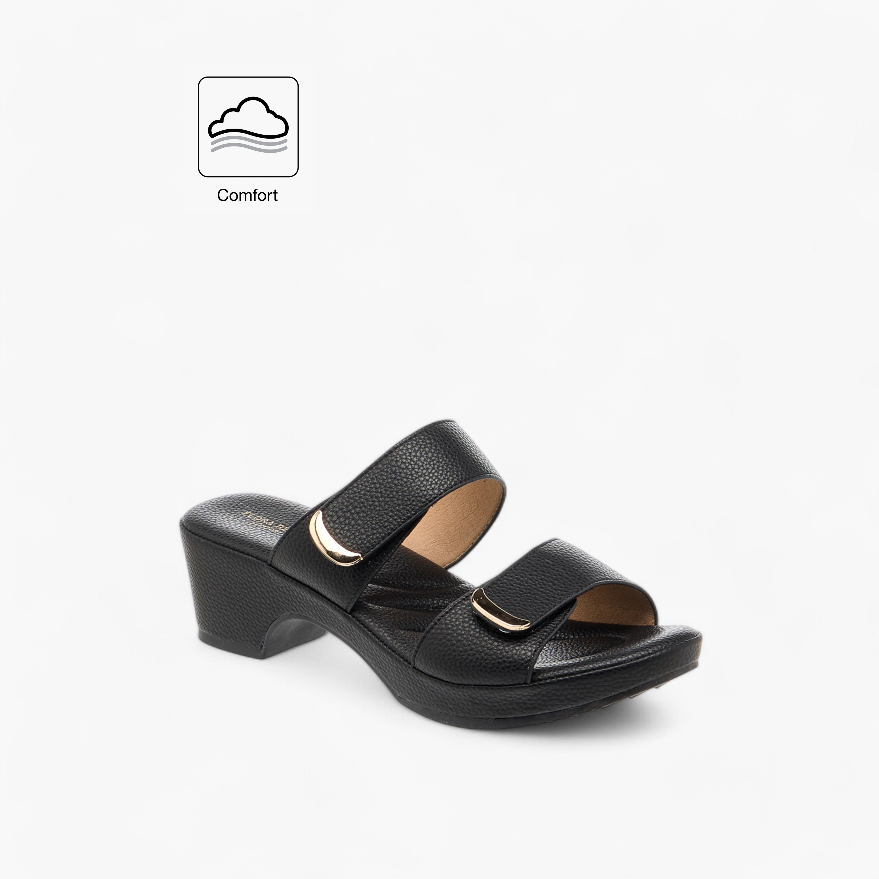 صندل مريح سهل الارتداء بارز الملمس بكعب سميك من فلورا بيلا-women-shoes-sandals-heeled-image-2