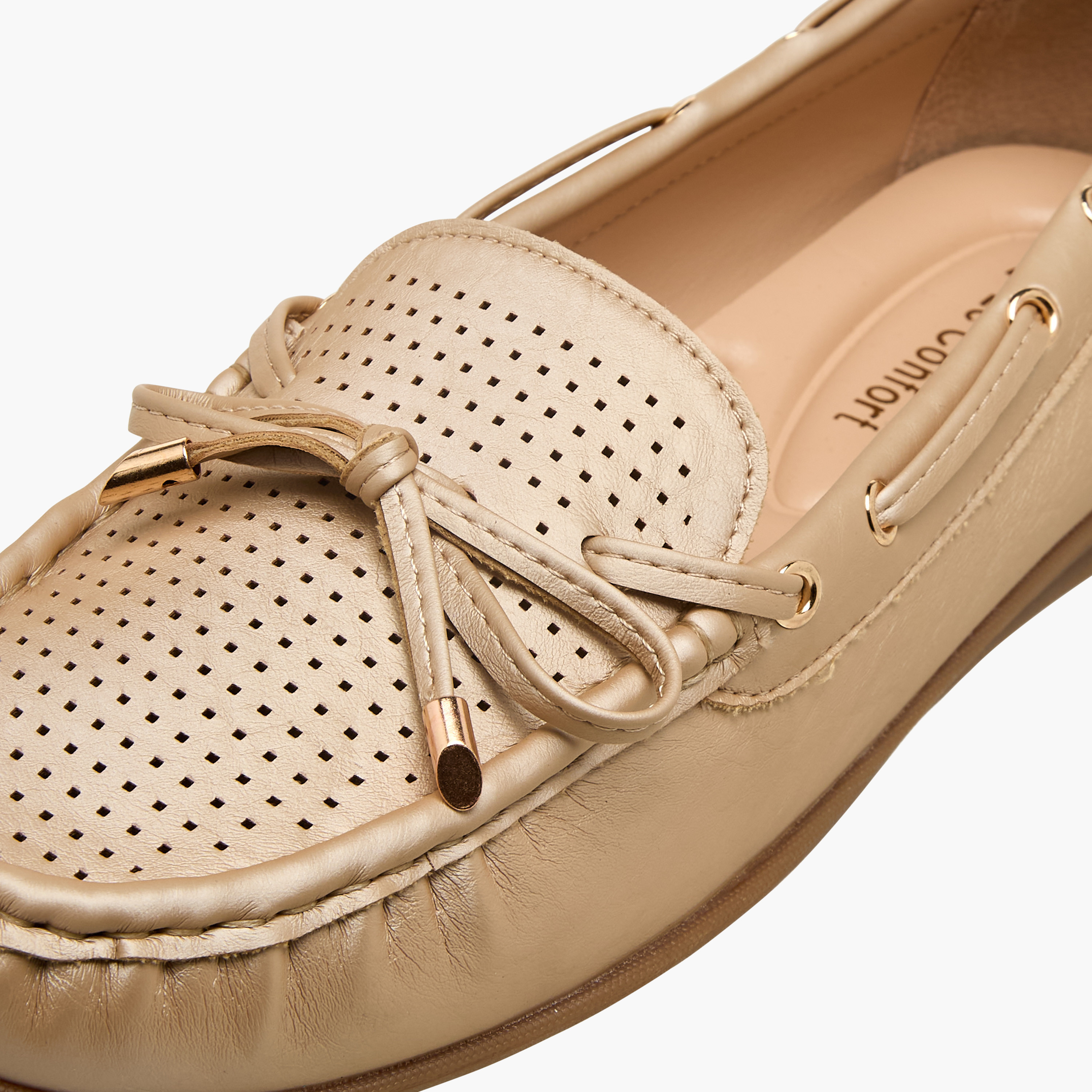 Le Confort Women Perforated Bow Detail Moccasins-women-shoes-loafersandmoccasins-image-4