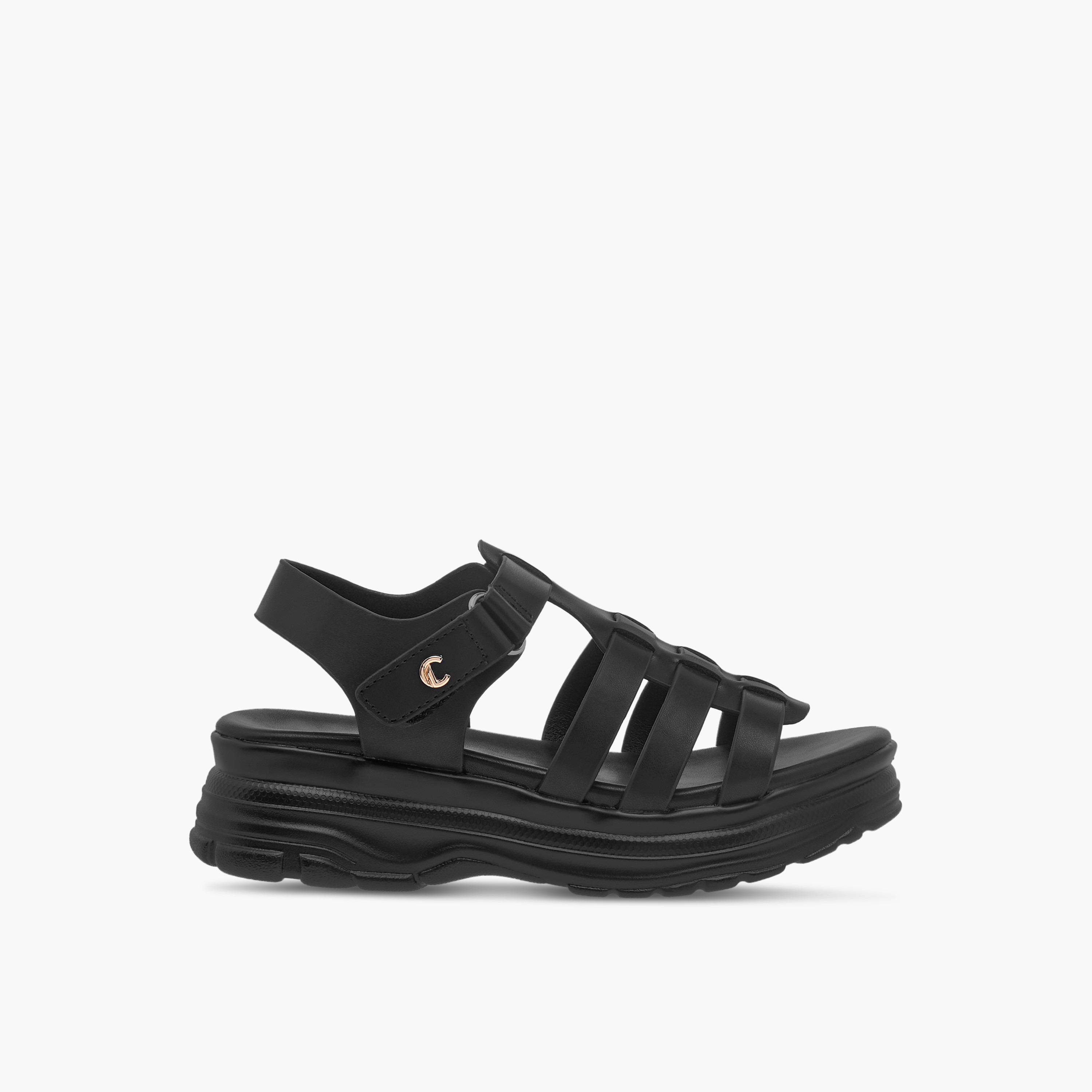 Le Confort Solid Chunky Sole Strap Sandals with Hook and Loop Closure-girls-shoes-sandals-image-2