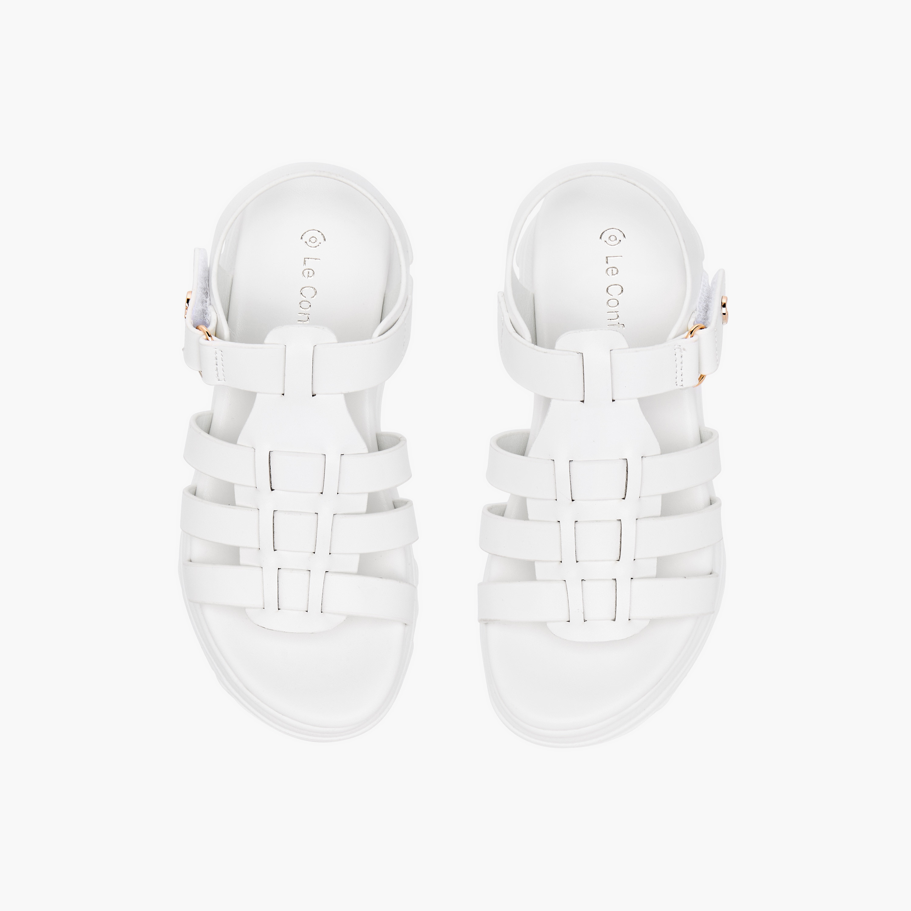 Le Confort Solid Chunky Sole Strap Sandals with Hook and Loop Closure-girls-shoes-sandals-image-1