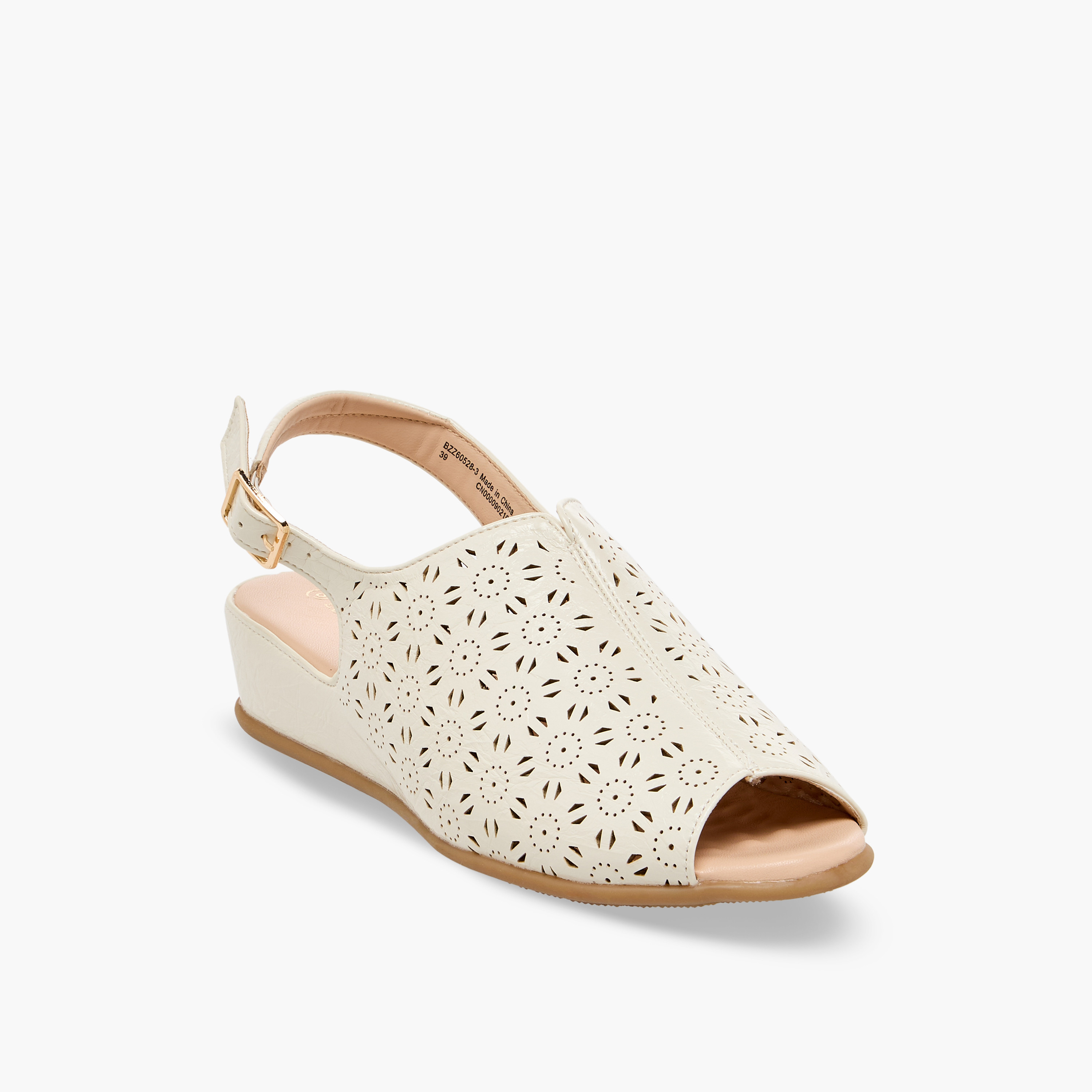 Le Confort Laser Cut Peep Toe Comfort Sandals-women-shoes-sandals-heeled-image-2
