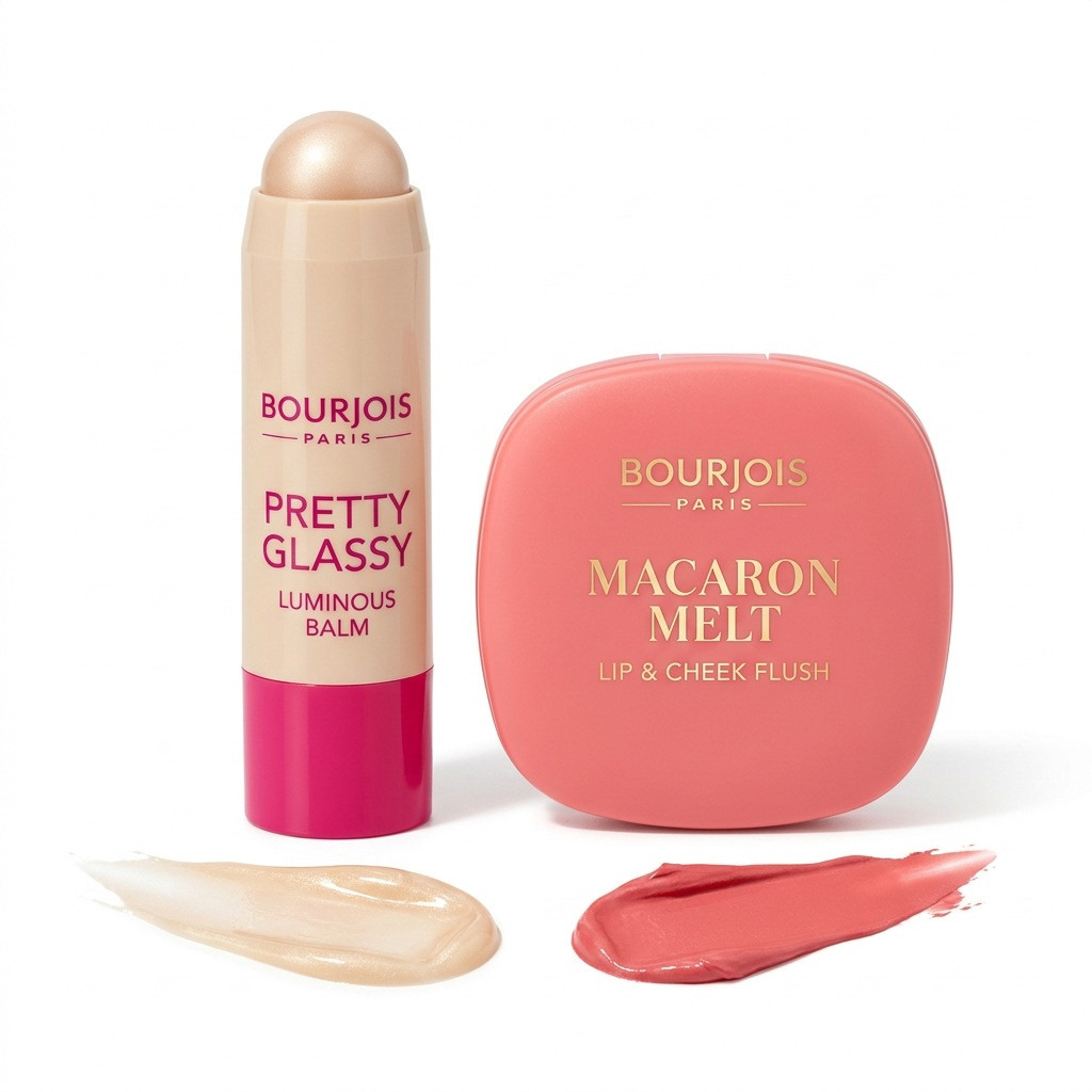 Bourjois Lip Care Duo Set - Macaron Melt Honey Nougat & Pretty Glassy Balm Pure Glass-beautyandpersonalcare-makeup-lips-lipglossesandbalms-image-1