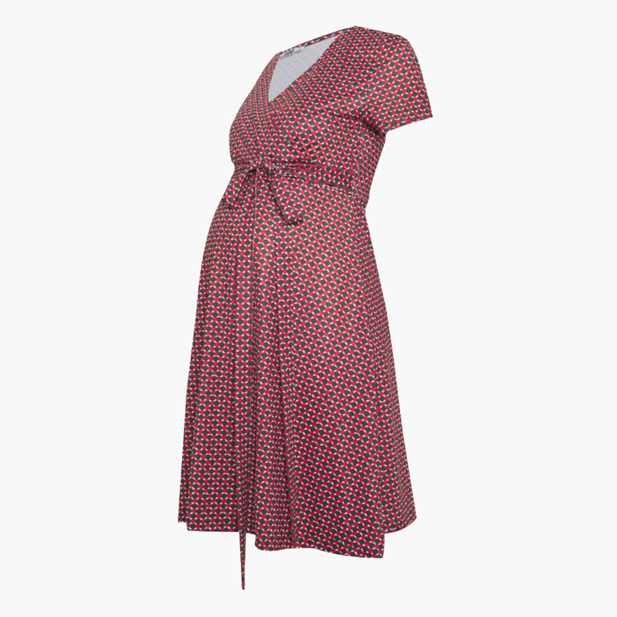 Buy Love2Wait All Over Print Maternity Dress with Short Sleeves and Tie Up Online Mothercare Bahrain