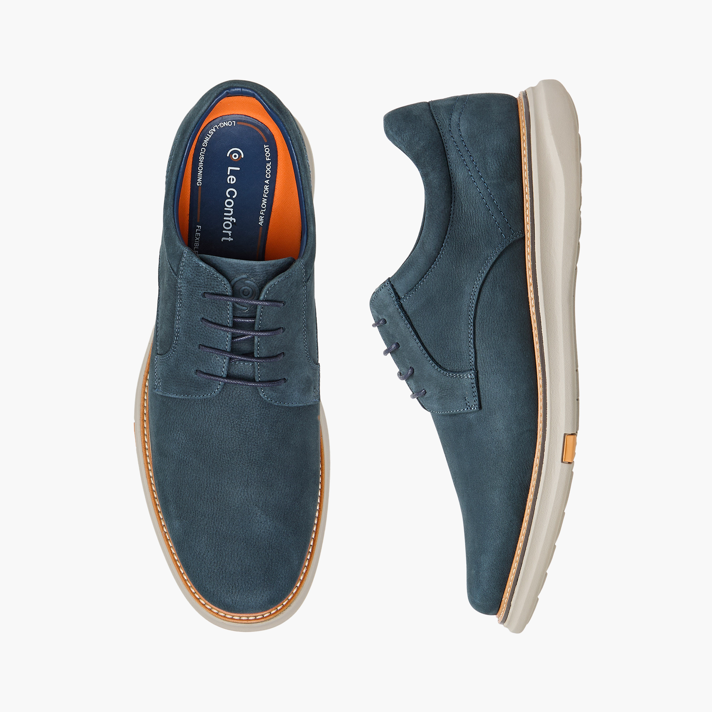 Le Confort Leather Solid Lace-Up Sneakers-men-shoes-sneakers-image-1