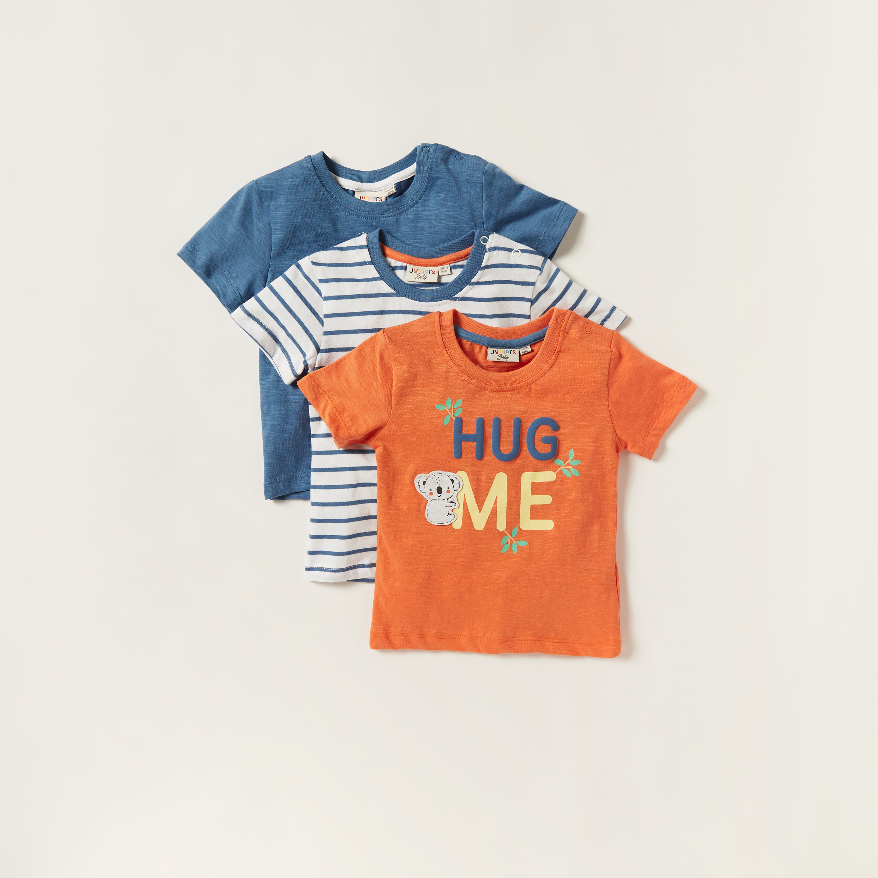 Juniors Printed Crew Neck T-shirt - Set of 3-baby-boys-clothing-multipacks-image-1
