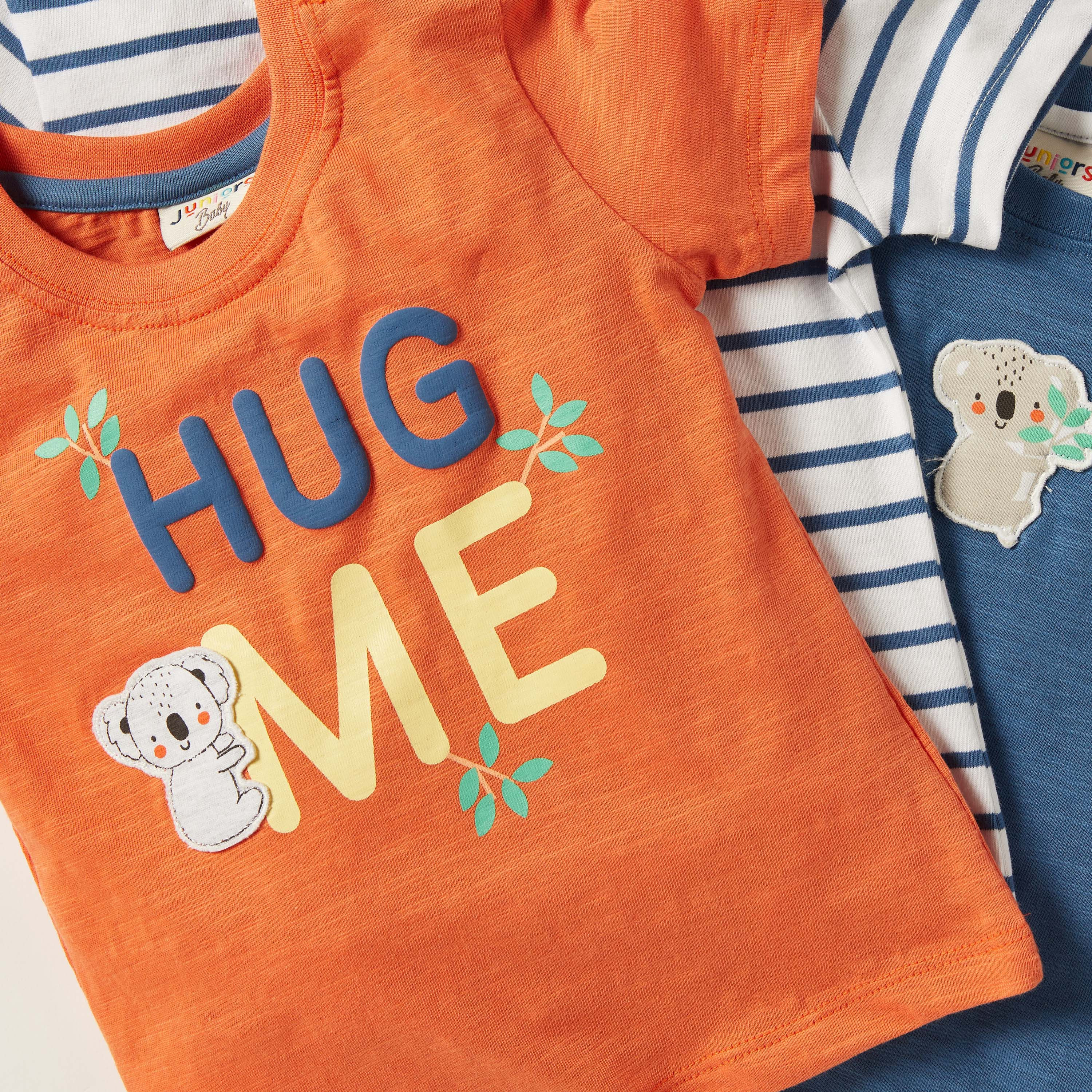 Juniors Printed Crew Neck T-shirt - Set of 3-baby-boys-clothing-multipacks-image-2