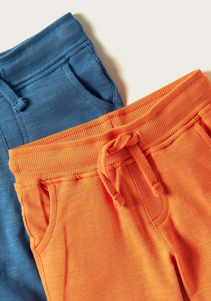 Juniors Printed Shorts with Drawstring Closure and Pockets - Set of 2