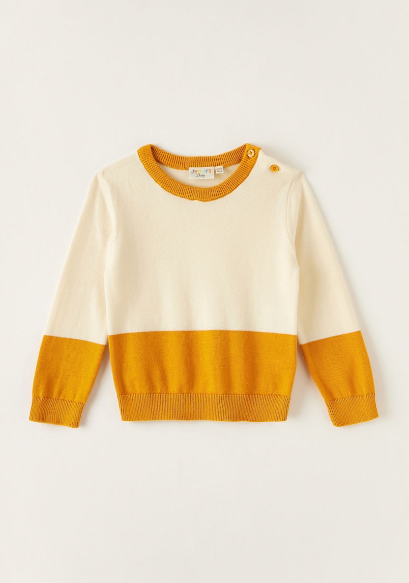 Juniors Colourblock Pullover with Long Sleeves-Sweaters and Cardigans-image-0