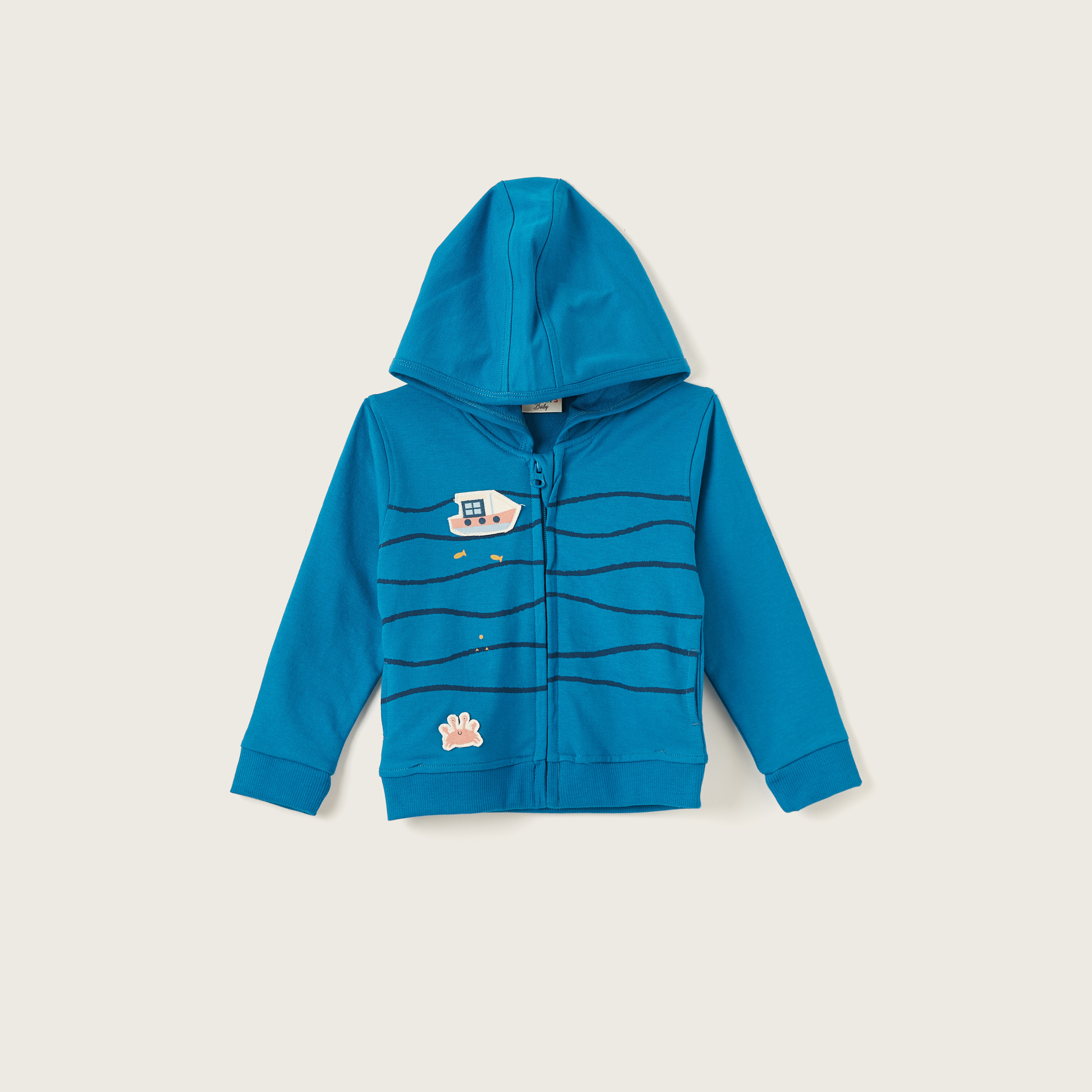 Juniors Printed Jacket with Long Sleeves and Hood-baby-boys-clothing-winterwear-jacketsandblazers-image-1