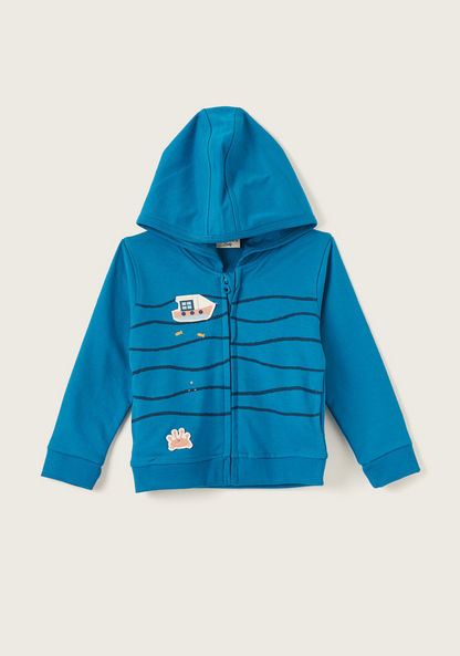 Juniors Printed Jacket with Long Sleeves and Hood-Coats and Jackets-image-0
