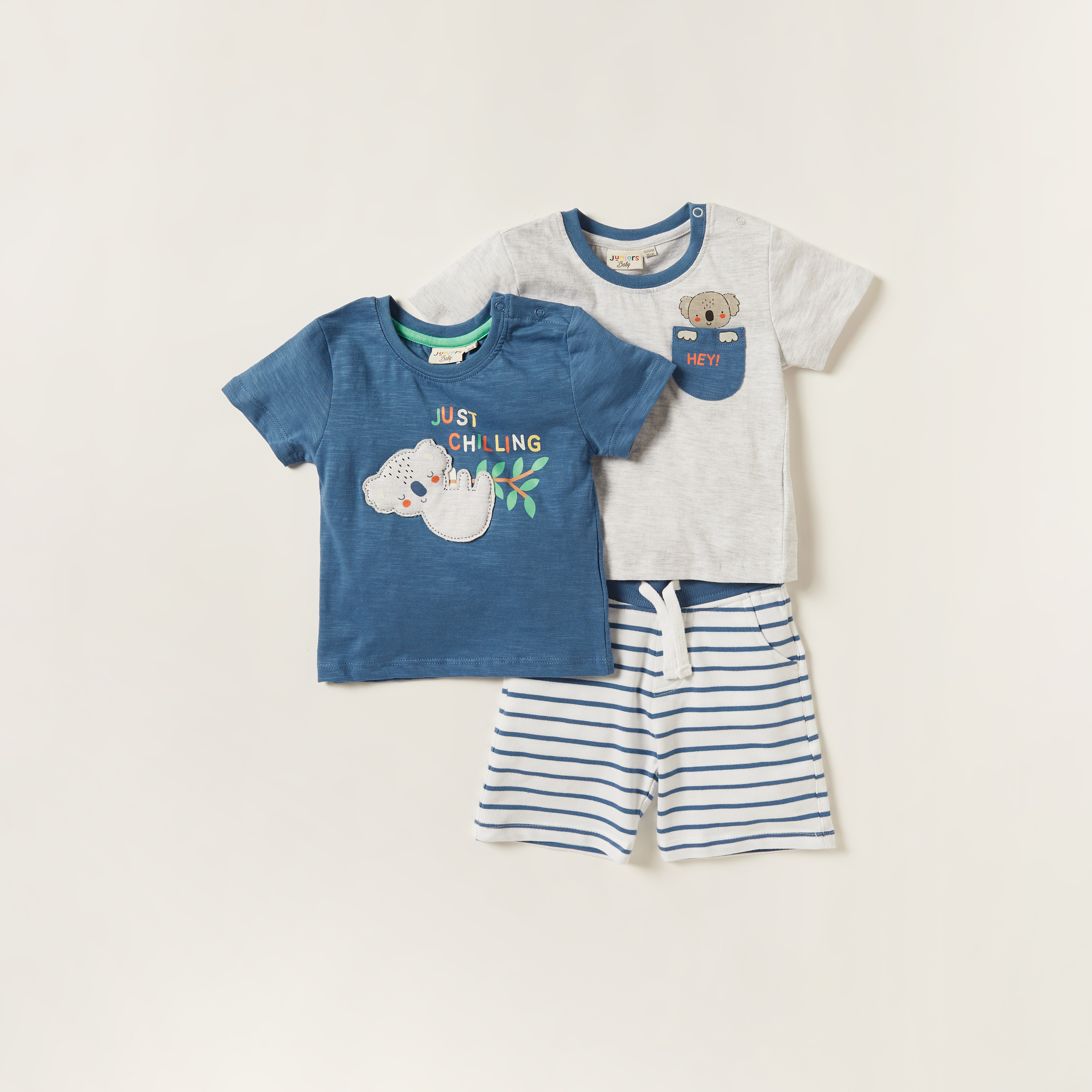 Juniors 3-Piece Printed T-shirt and Shorts Set-baby-boys-clothing-setsandcoords-image-1