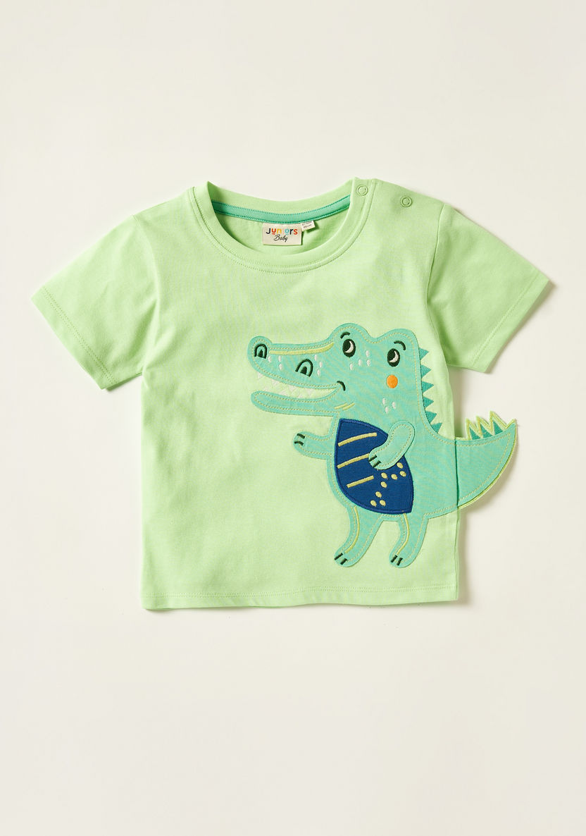 Juniors Dinosaur Print 3-Piece T-shirts and Shorts Set-Clothes Sets-image-2