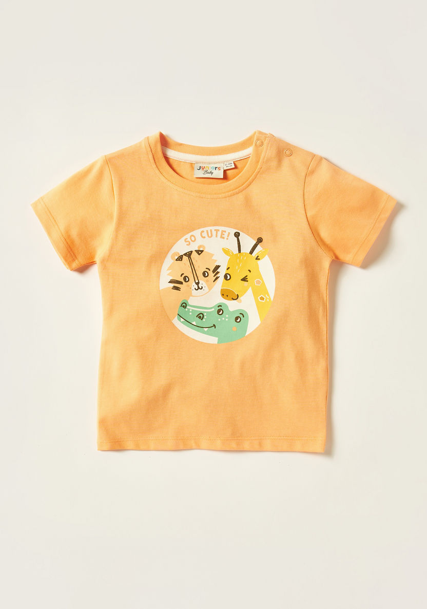 Juniors Dinosaur Print 3-Piece T-shirts and Shorts Set-Clothes Sets-image-3
