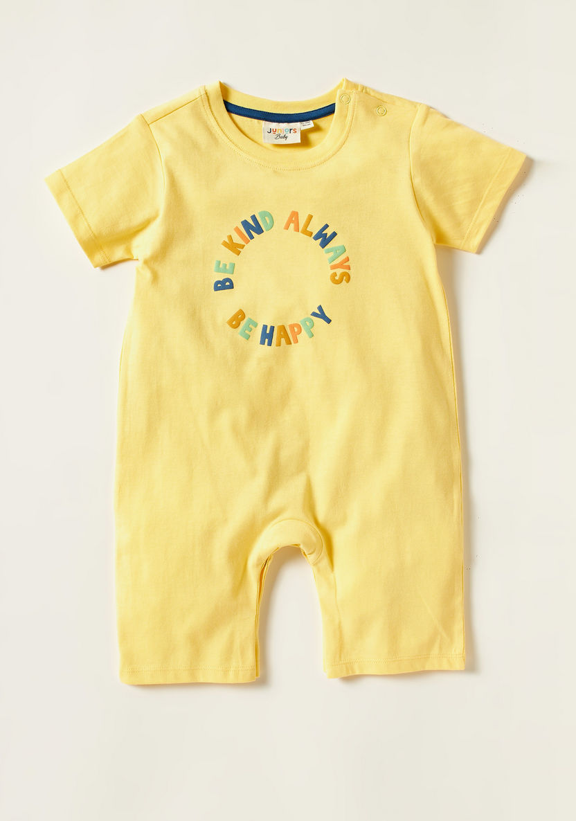 Juniors Printed Round Neck Romper with Short Sleeves - Set of 2-Rompers%2C Dungarees and Jumpsuits-image-2