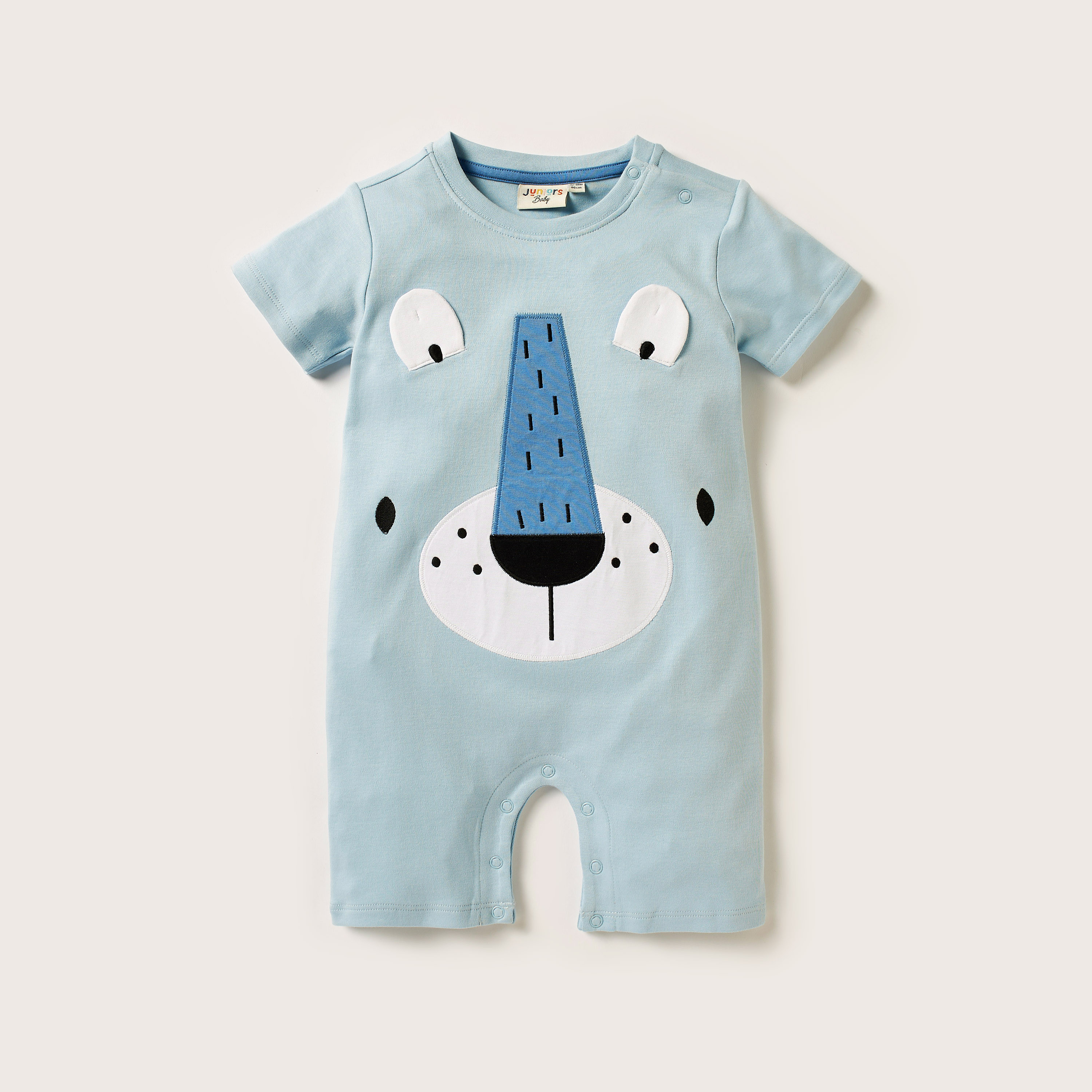 Juniors Graphic Print Romper with Short Sleeves and Button Closure-baby-boys-clothing-winterwear-rompers-image-1