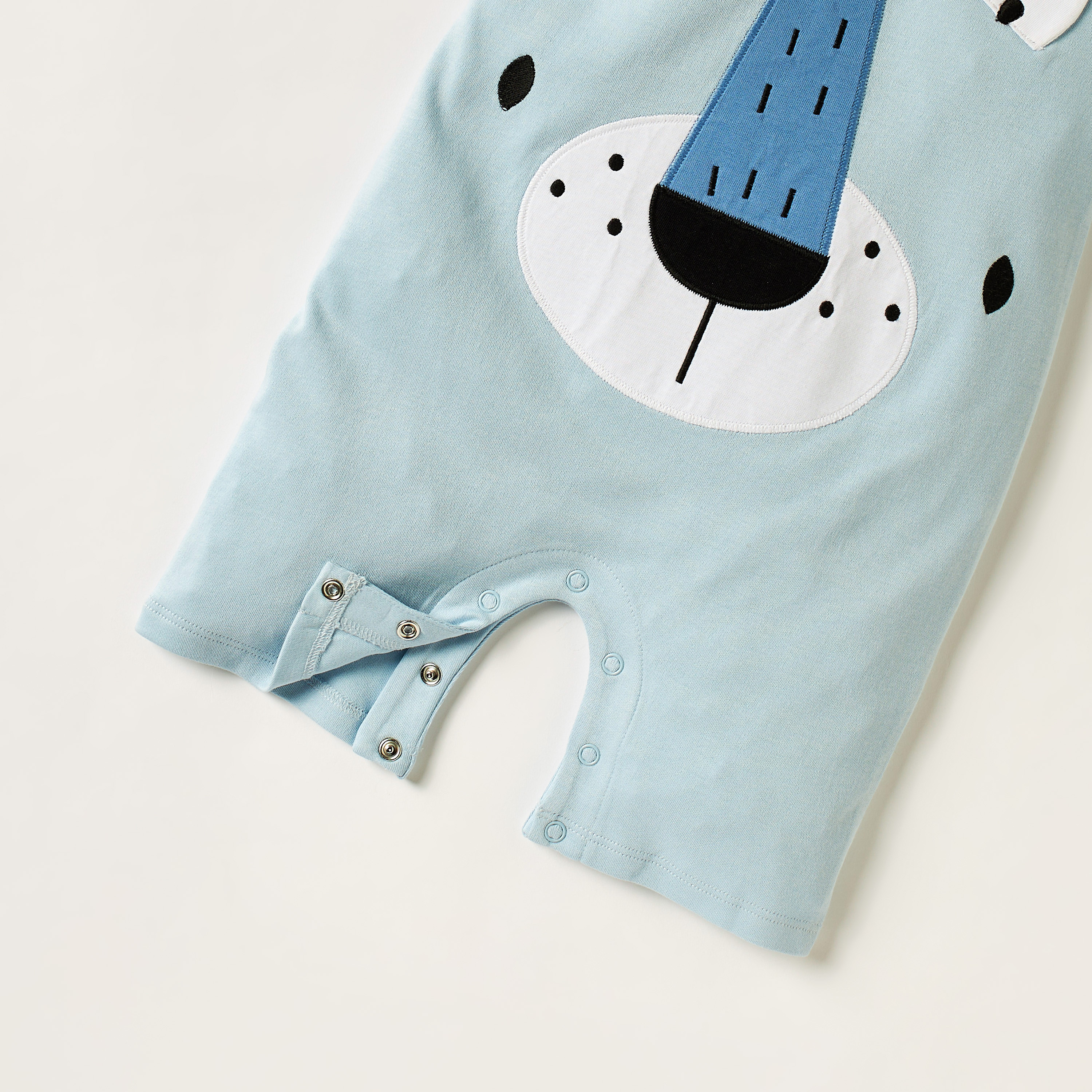 Juniors Graphic Print Romper with Short Sleeves and Button Closure-baby-boys-clothing-winterwear-rompers-image-3