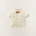 Juniors Solid Shirt with Striped Dungarees and Bow Detail-Clothes Sets-thumbnail-3