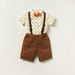 Juniors Printed Bodysuit and Shorts with Suspenders-Clothes Sets-thumbnail-0