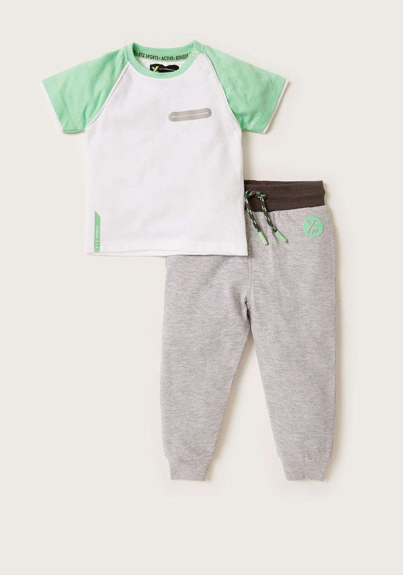 XYZ Crew Neck T-shirt and Full Length Jog Pant Set-Multipacks-image-0