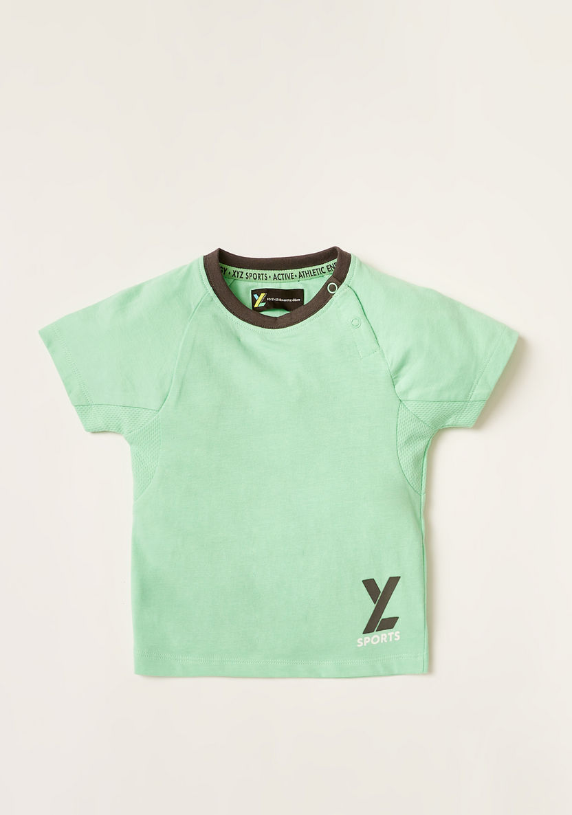 XYZ Printed Round Neck T-shirt and Full Length Jog Pants Set-Sets-image-4