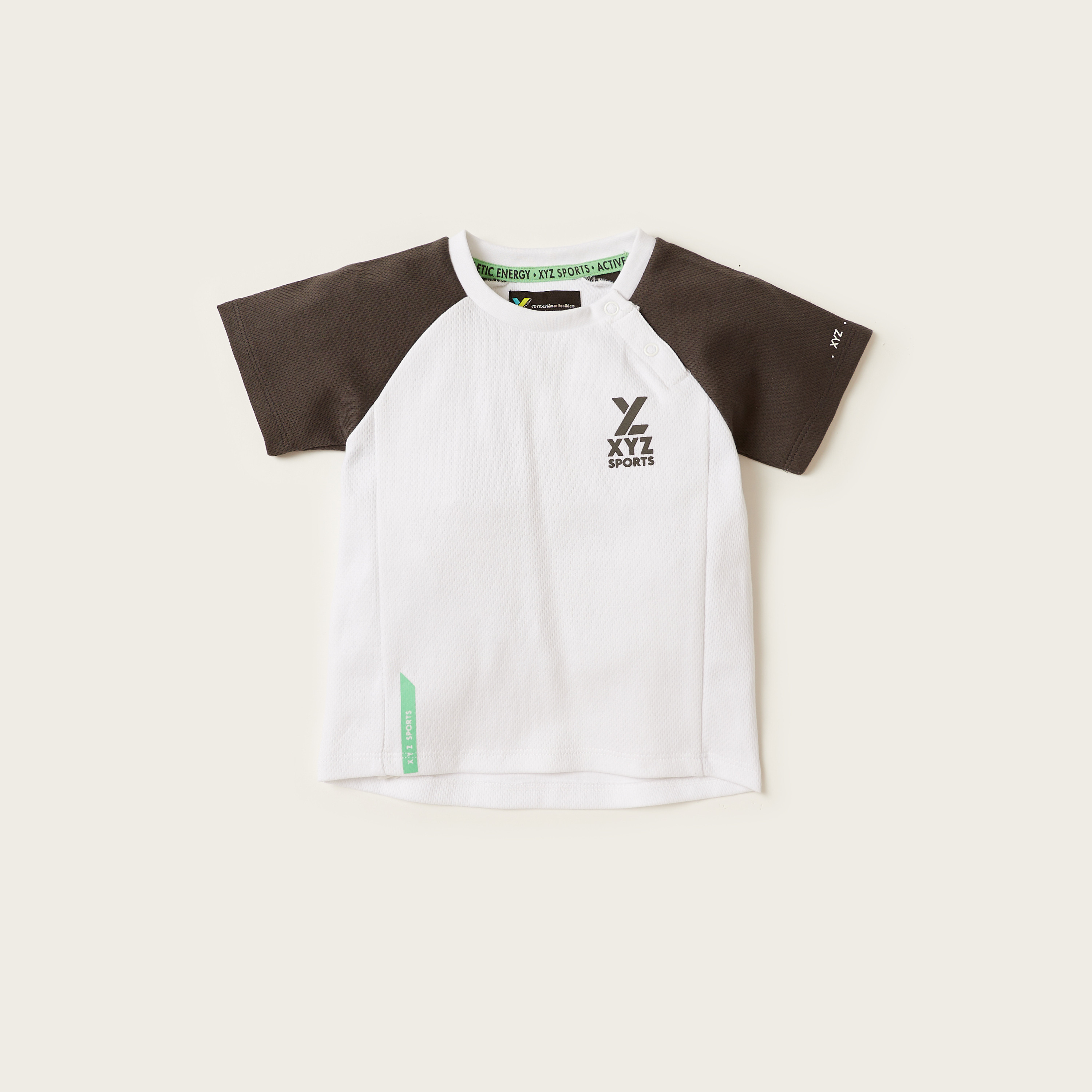 XYZ Colourblock Crew Neck T-shirt and Shorts Set-sports-baby-clothing-sets-image-2