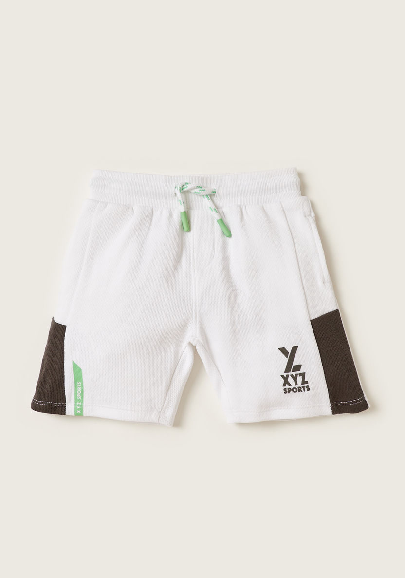 XYZ Colourblock Crew Neck T-shirt and Shorts Set-Clothes Sets-image-2