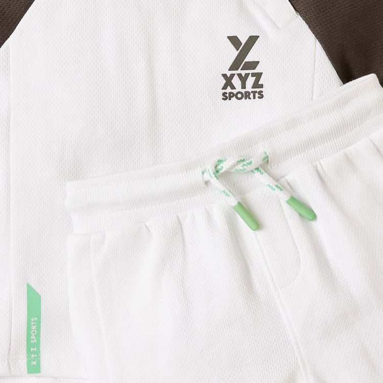 XYZ Colourblock Crew Neck T-shirt and Shorts Set