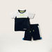 XYZ Colourblock Crew Neck T-shirt and Shorts Set-Clothes Sets-thumbnail-0