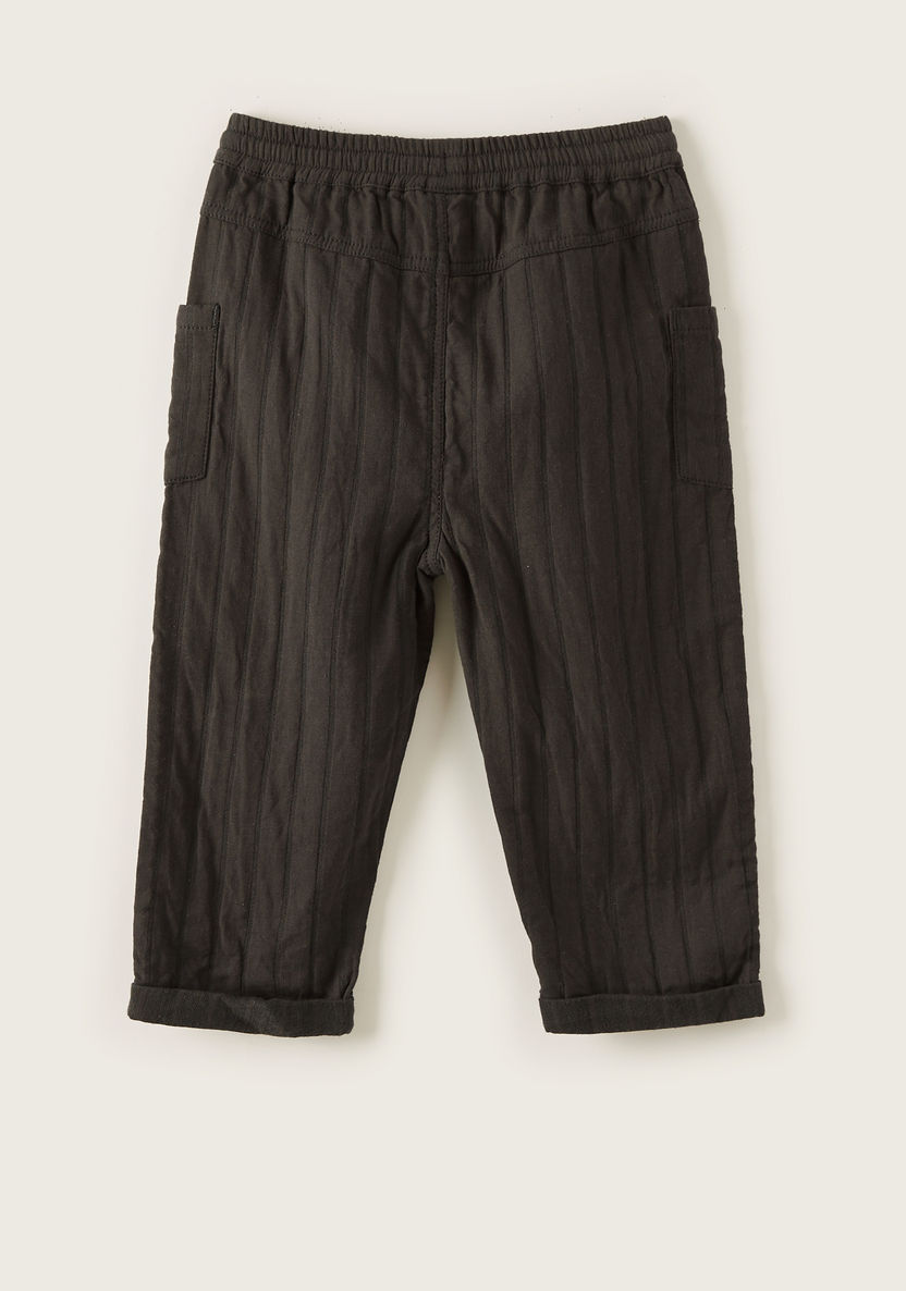 Giggles Textured Pants with Pockets and Drawstring Closure-Pants-image-3