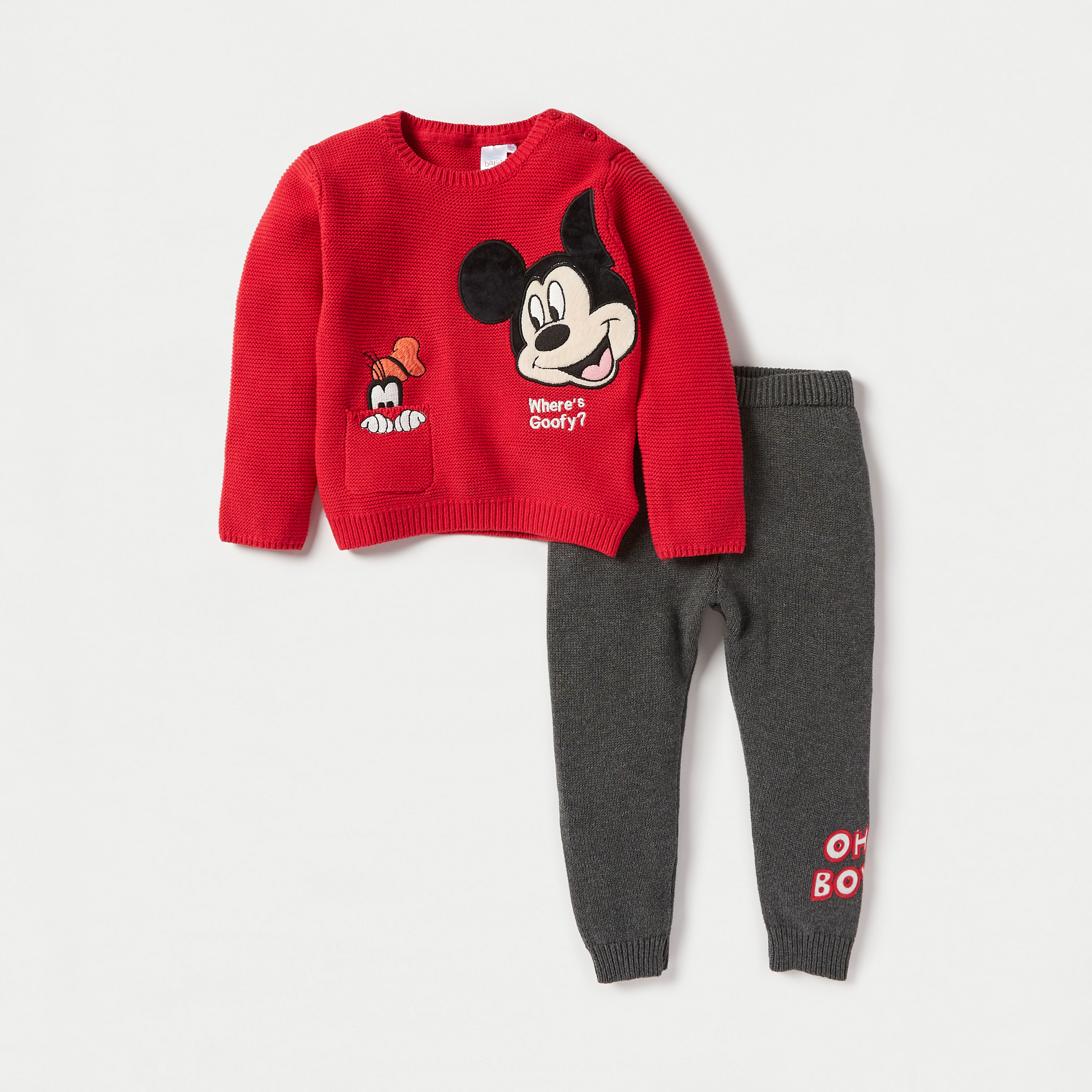 Buy Baby Boys Disney Mickey Mouse Print Sweater and Joggers Set Online Centrepoint Bahrain