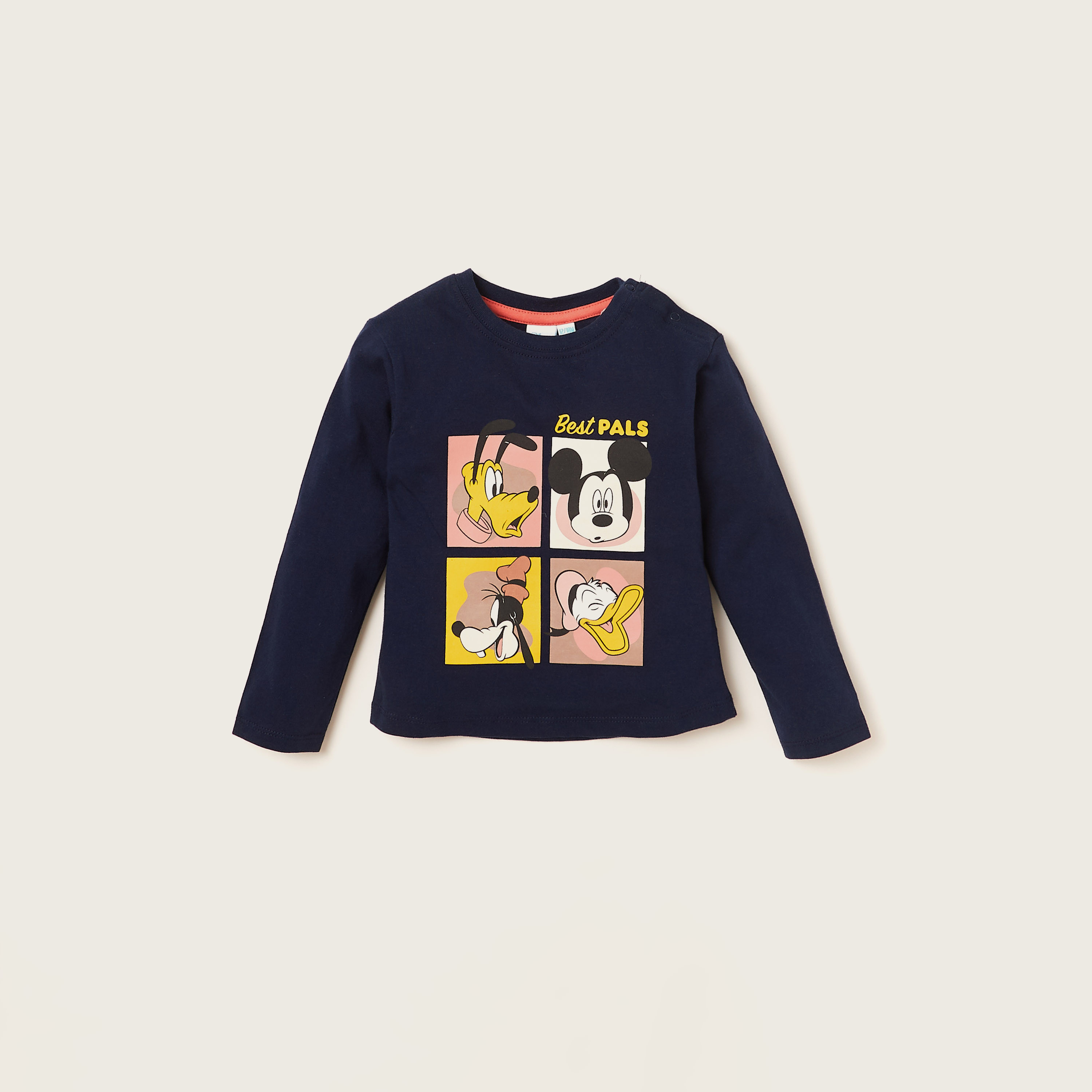 Disney Mickey Mouse and Friends Print T-shirt and Jog Pants Set-baby-boys-clothing-setsandcoords-image-2
