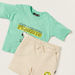 Peanuts Print Crew Neck T-shirt and Shorts Set-Clothes Sets-thumbnail-1