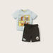 Tom and Jerry Print Crew Neck T-shirt and Shorts Set-Clothes Sets-thumbnail-0