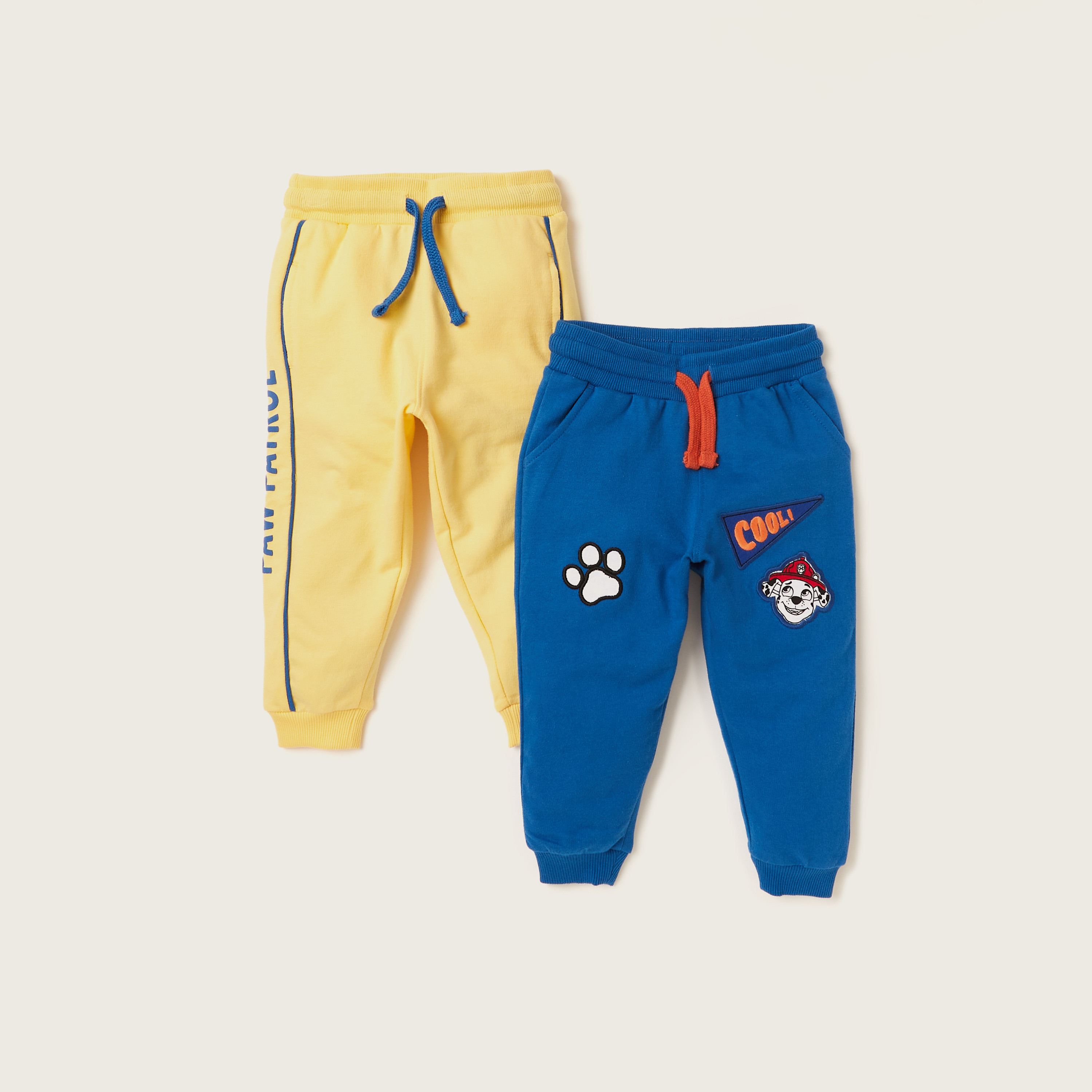 بناطيل محبوكة بطبعات باو باترول ورباط وجيوب - طقم من قطعتين-baby-boys-clothing-multipacks-image-1