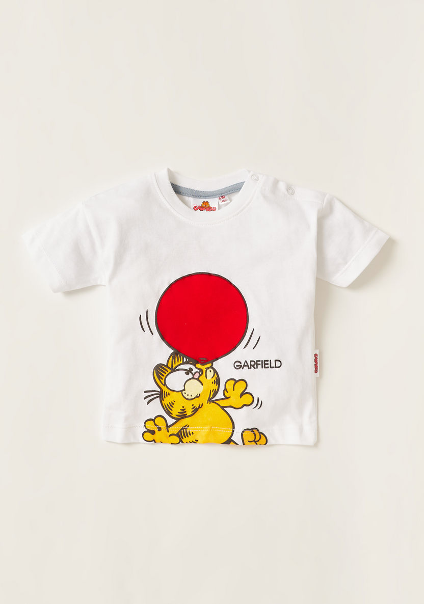 Garfield Print Crew Neck T-shirt and Joggers Set-Clothes Sets-image-1