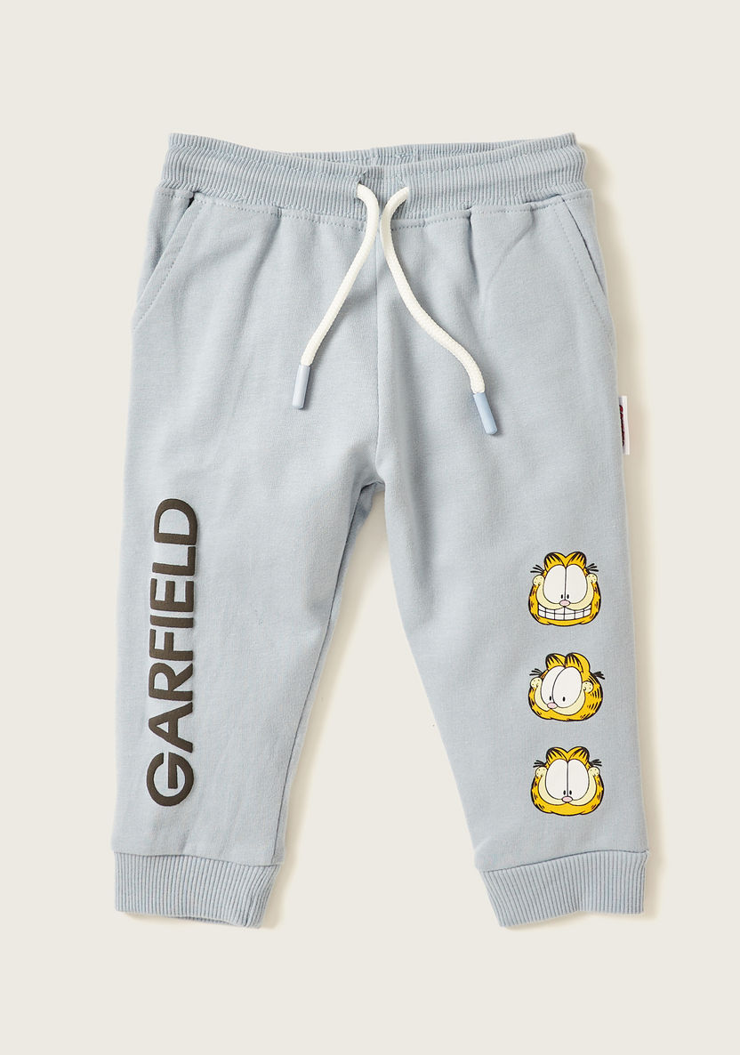 Garfield Print Crew Neck T-shirt and Joggers Set-Clothes Sets-image-2